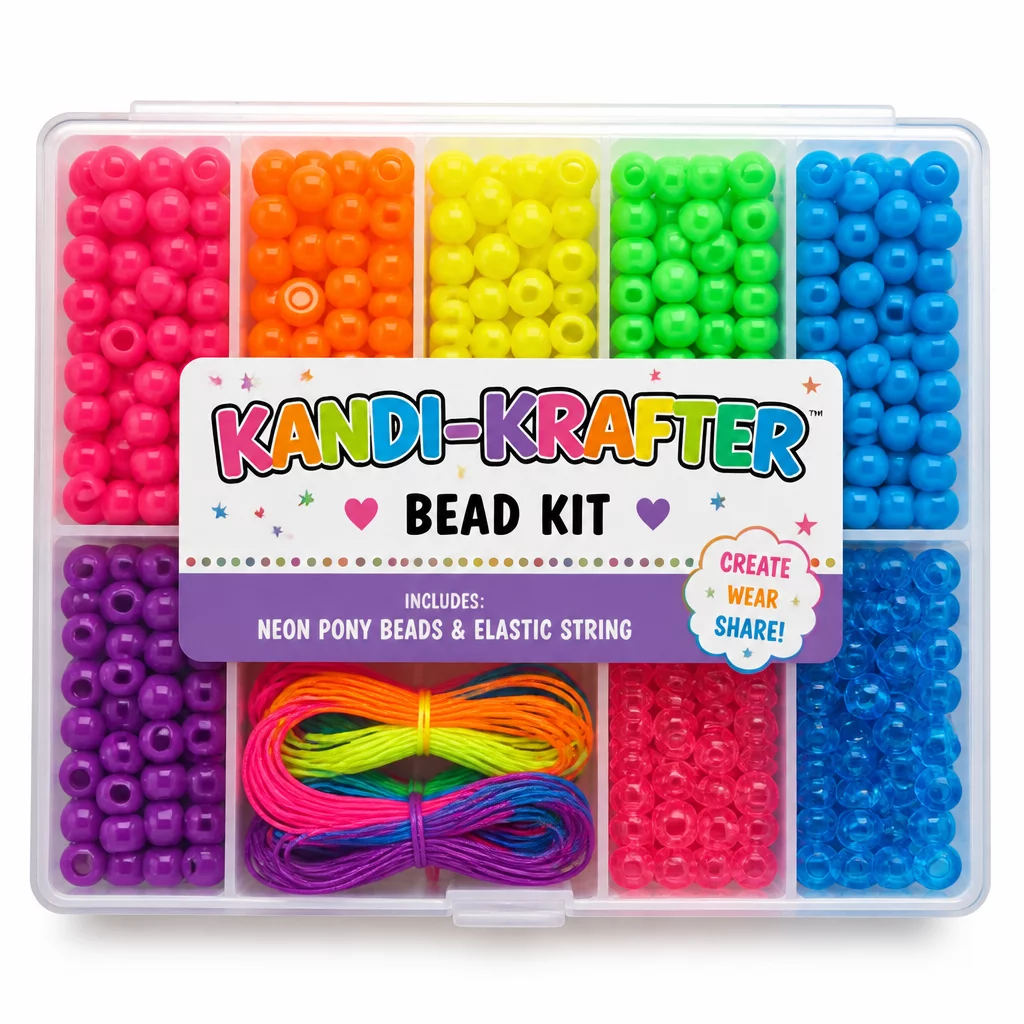 KANDI-KRAFTER Bead Kit with assorted neon beads